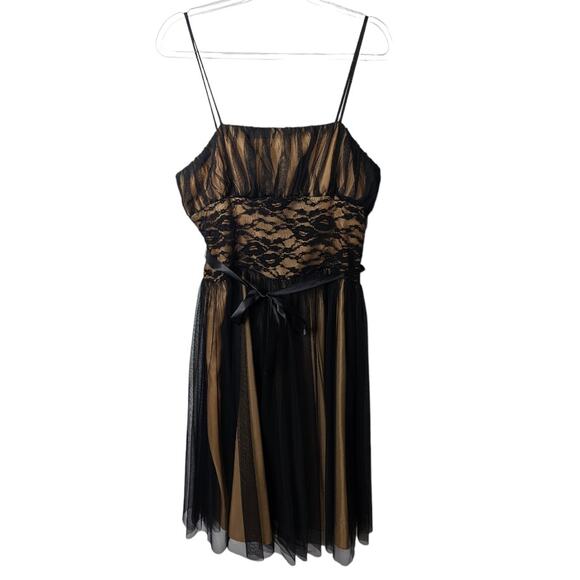 Vintage Y2K Dressbarn Collection Midi Dress Fit & Flare Black Tulle 16 NEW - Picture 2 of 10